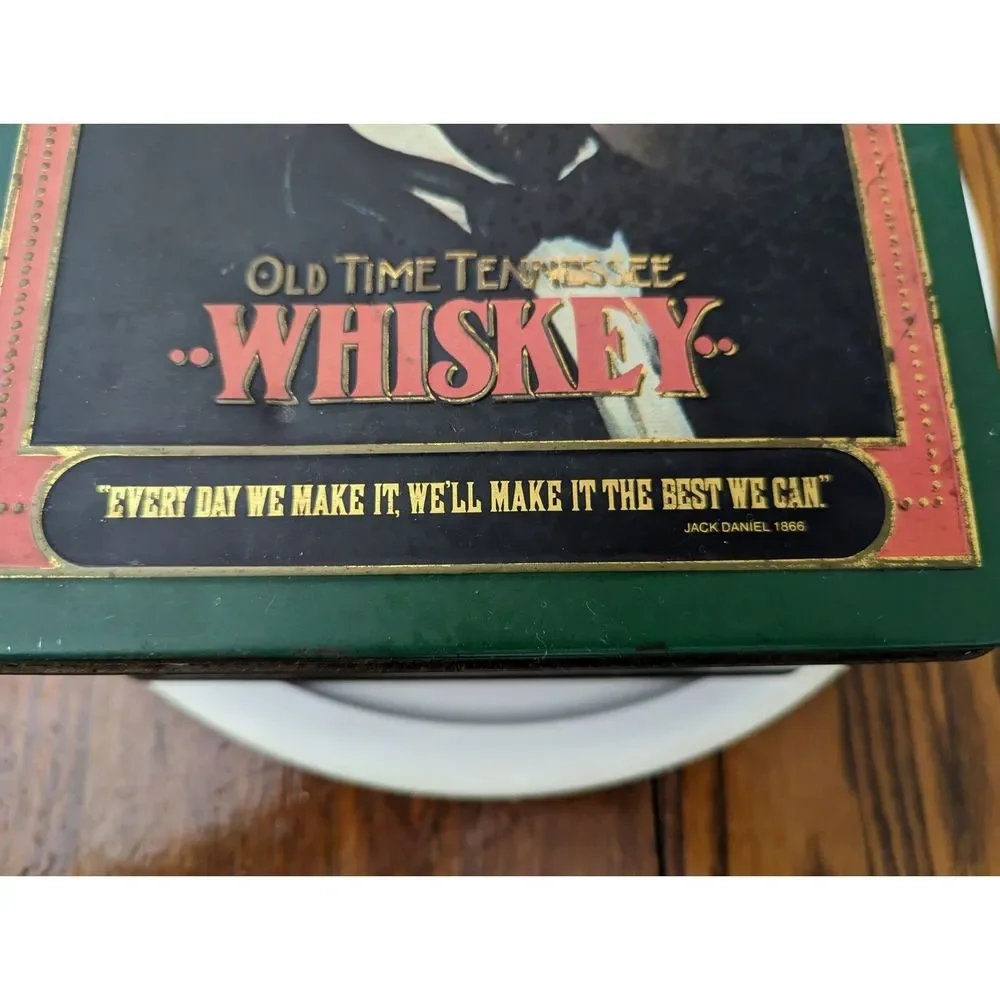 Vtg Jack Daniel's Old Time - Hand Made Tennessee Whiskey Tin Container